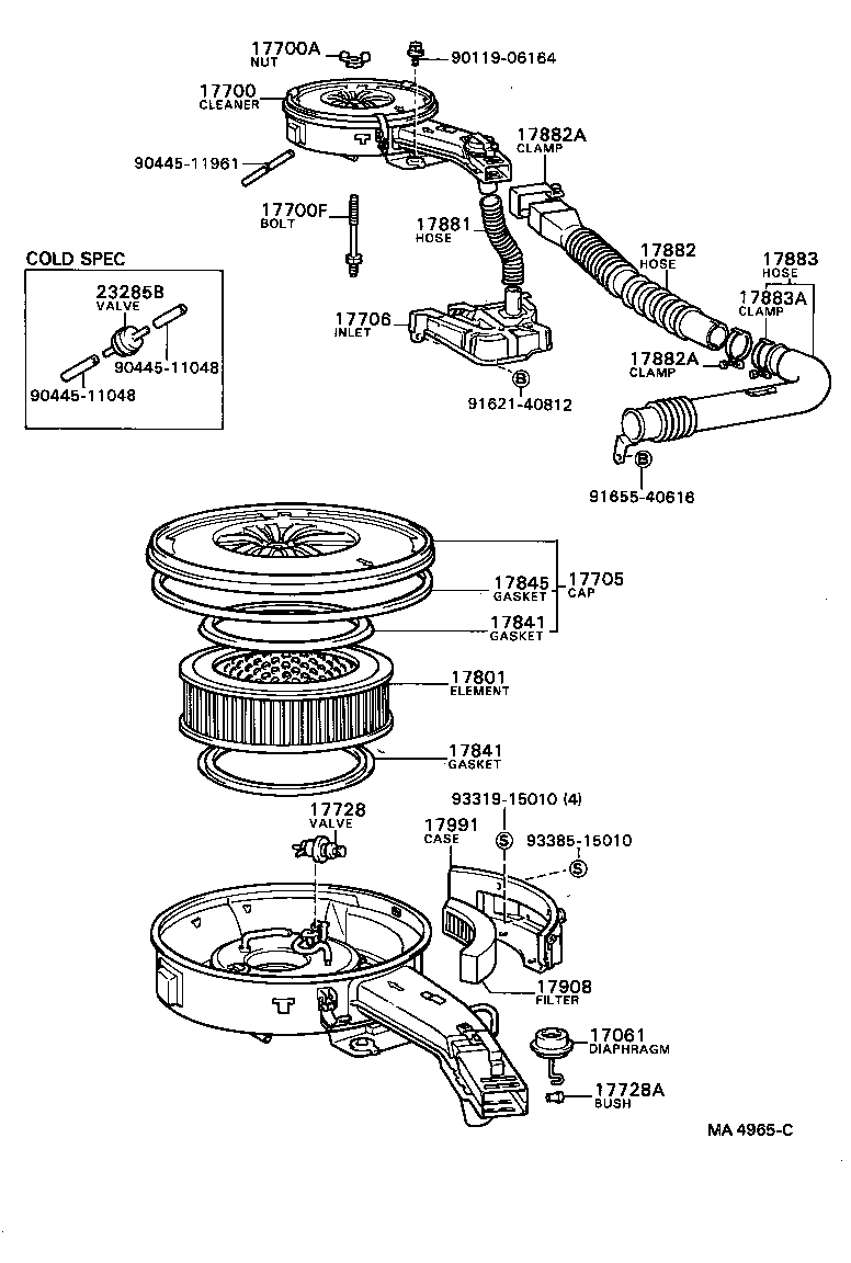 Exploded illustration MA4965C