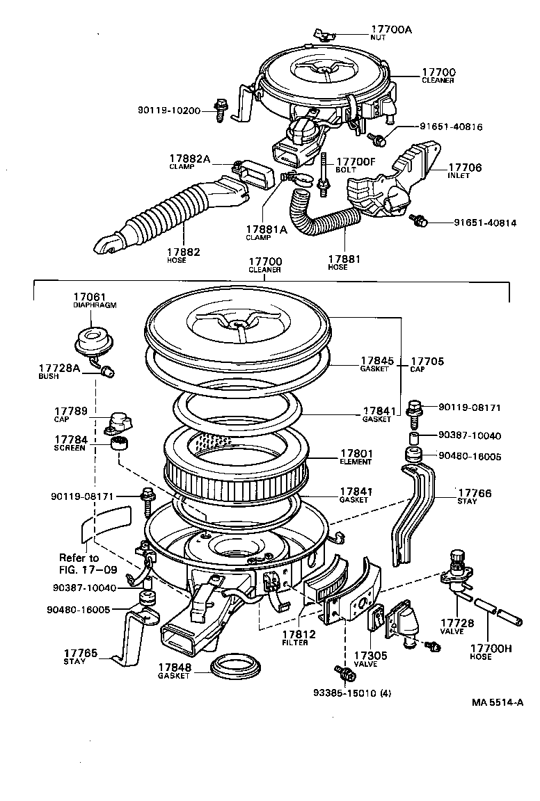 Exploded illustration MA5514A