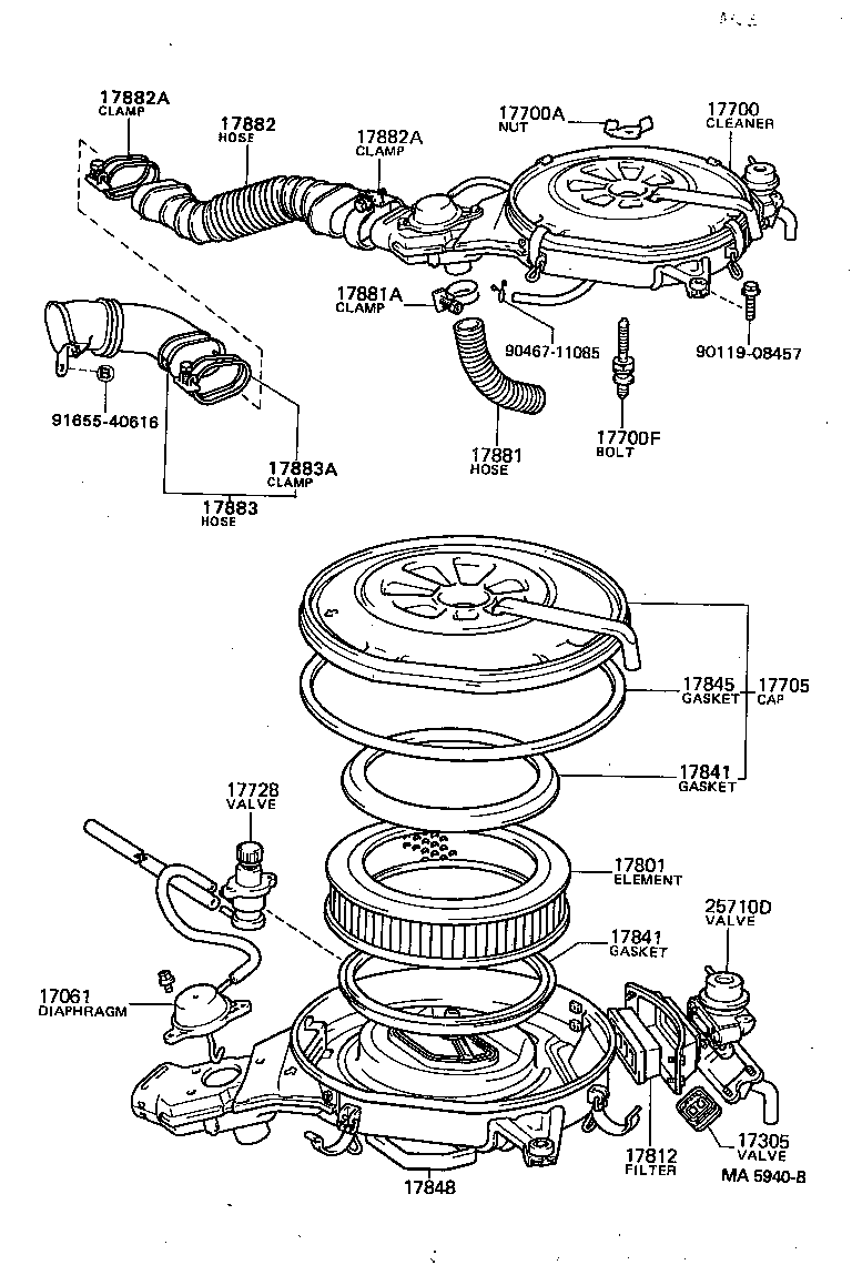 Exploded illustration MA5940B