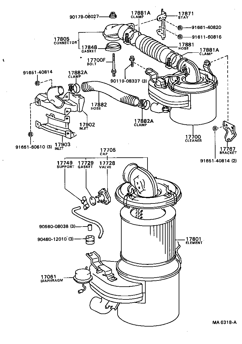 Exploded illustration MA6318A