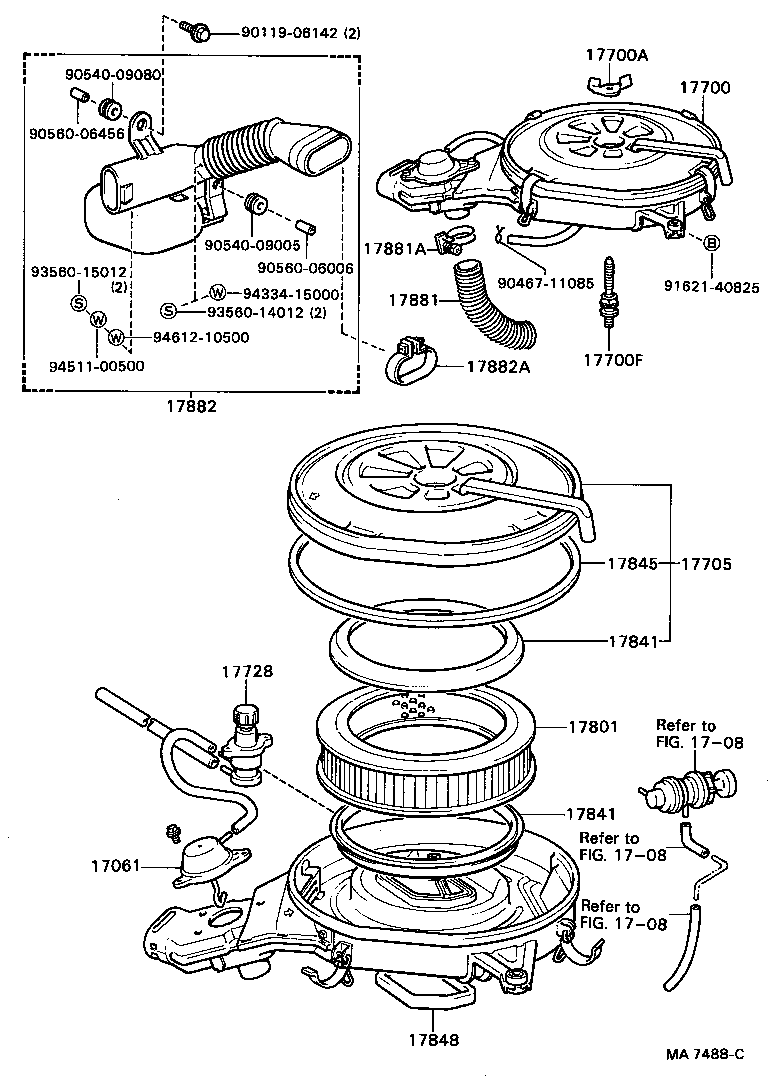 Exploded illustration MA7488C