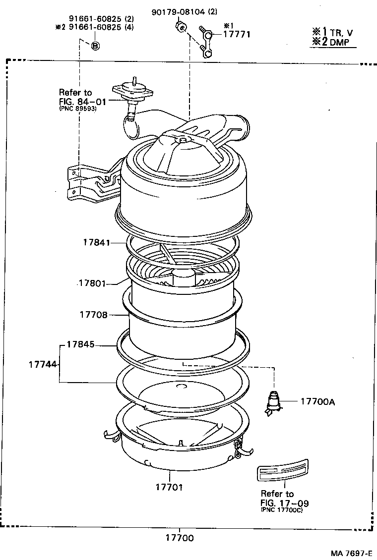 Exploded illustration MA7697E