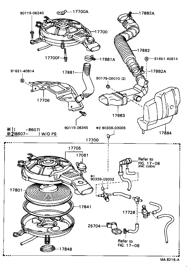 Exploded illustration MA8216A