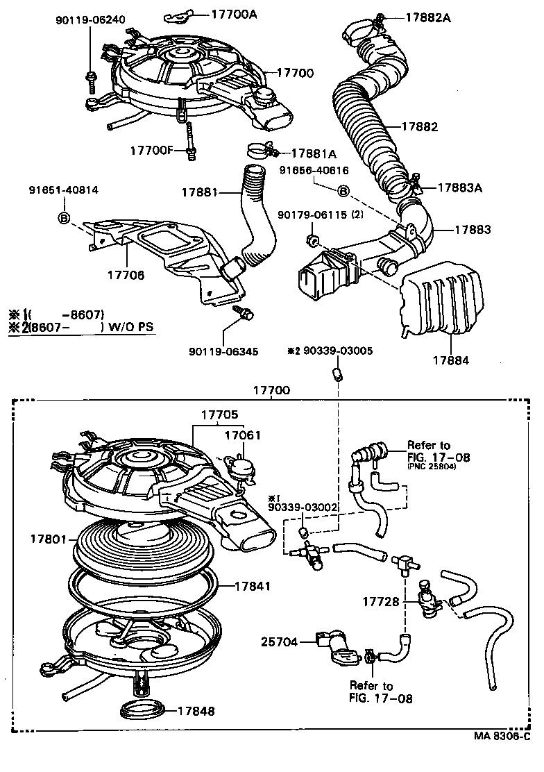 Exploded illustration MA8306C