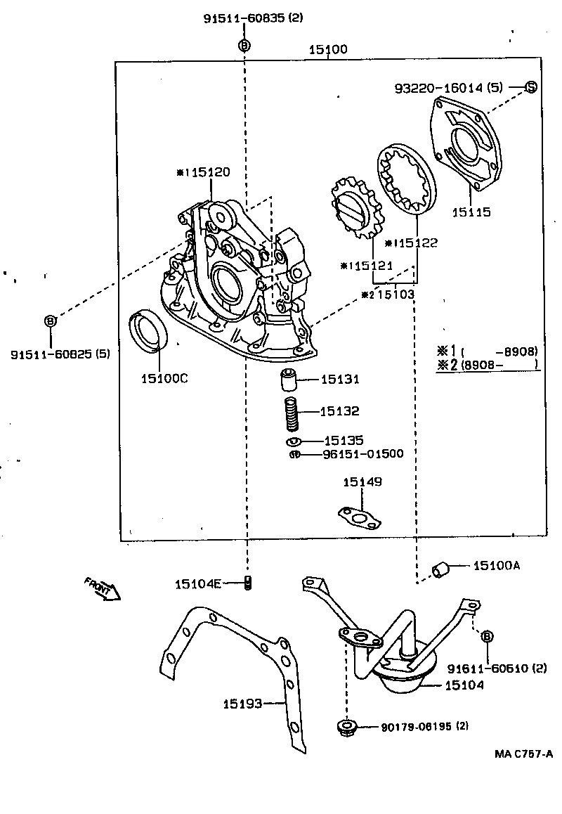 Exploded illustration MAC757A