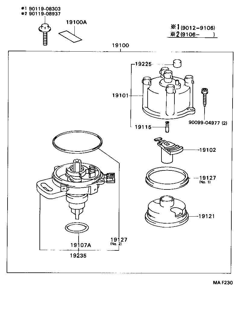 Exploded illustration MAF230
