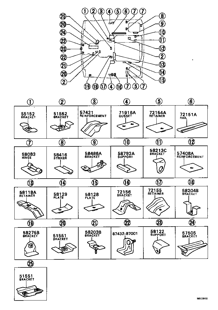 Exploded illustration MBD919