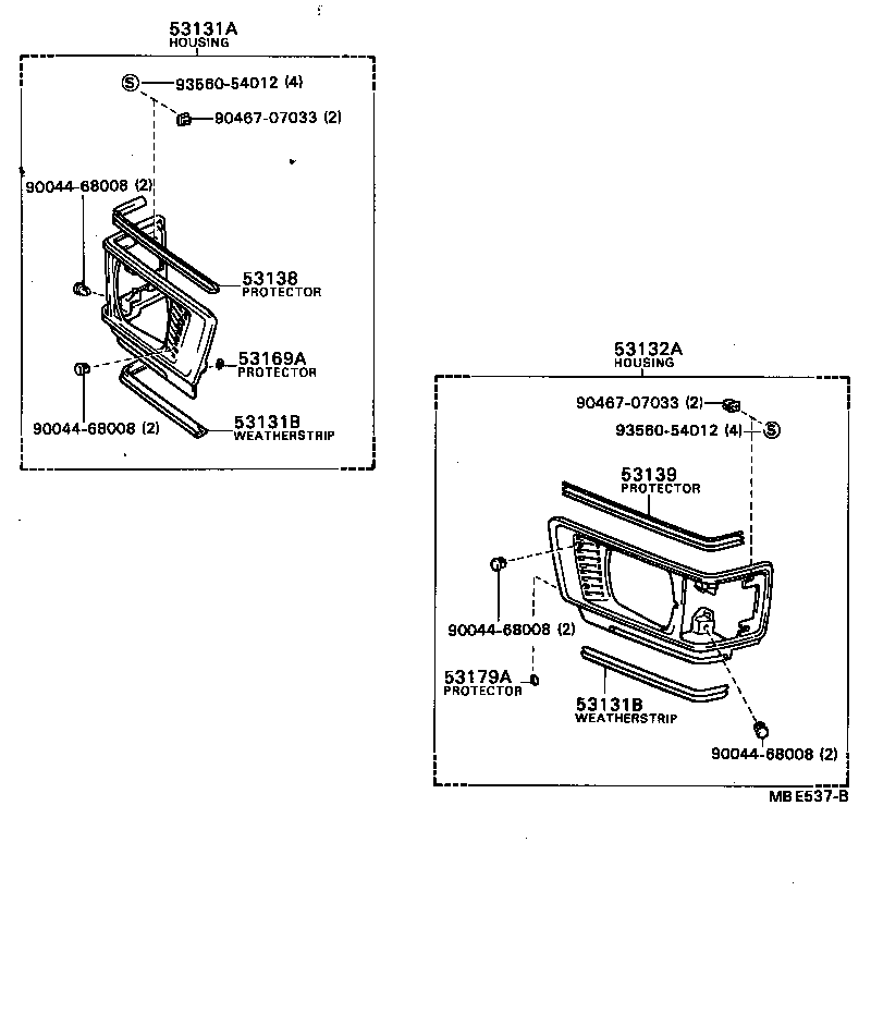 Exploded illustration MBE537B