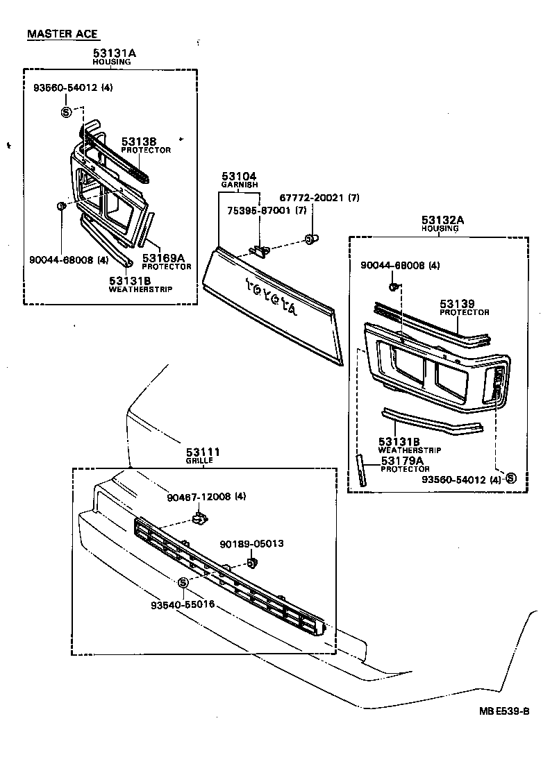 Exploded illustration MBE539B