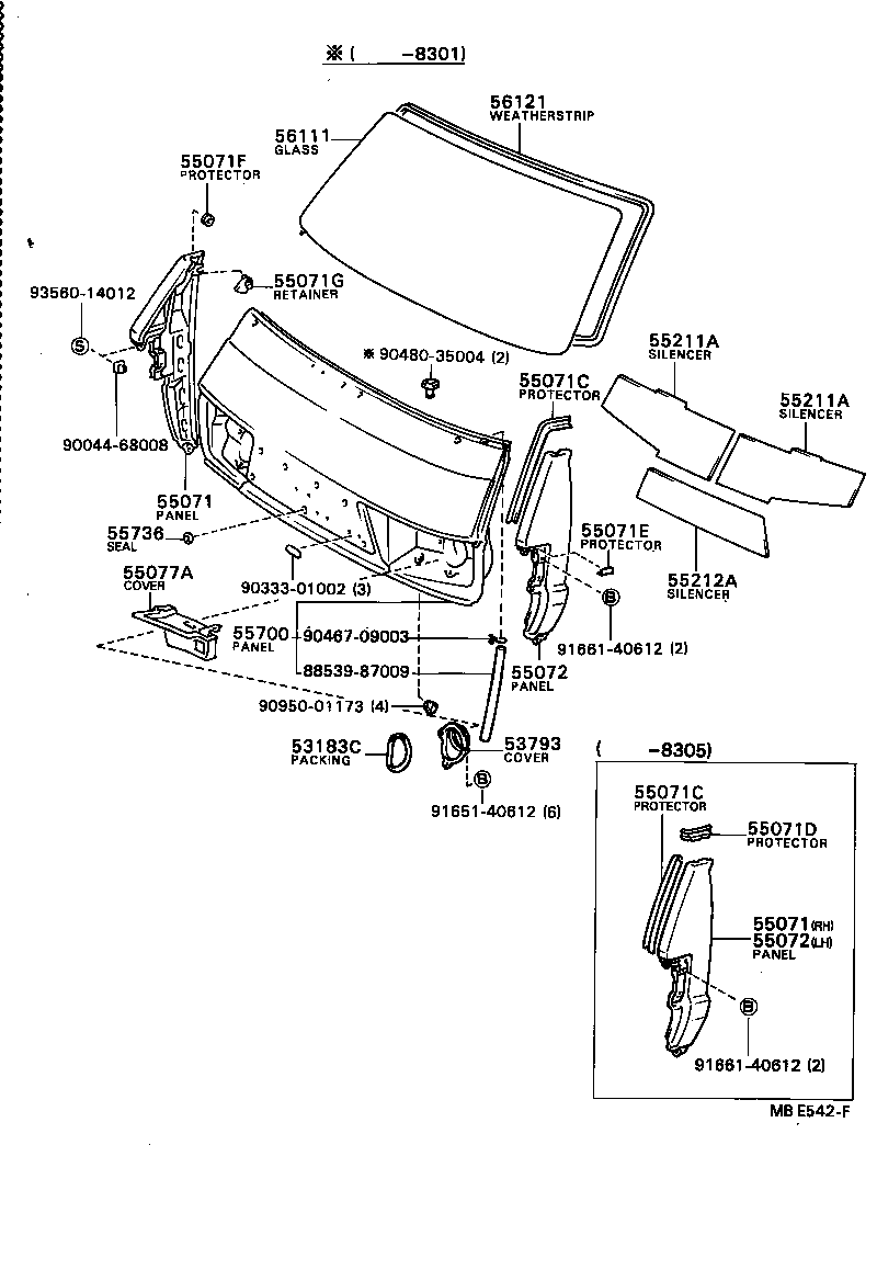 Exploded illustration MBE542F