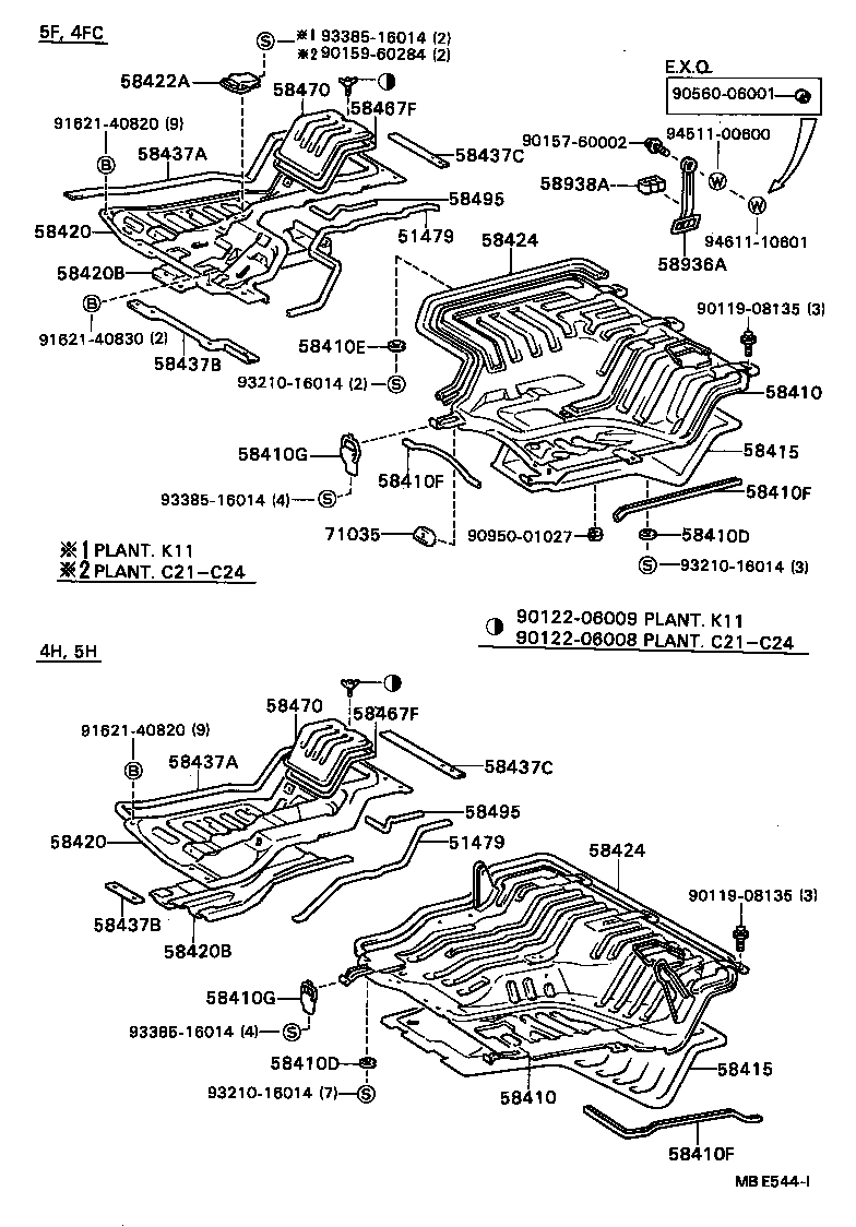 Exploded illustration MBE544I