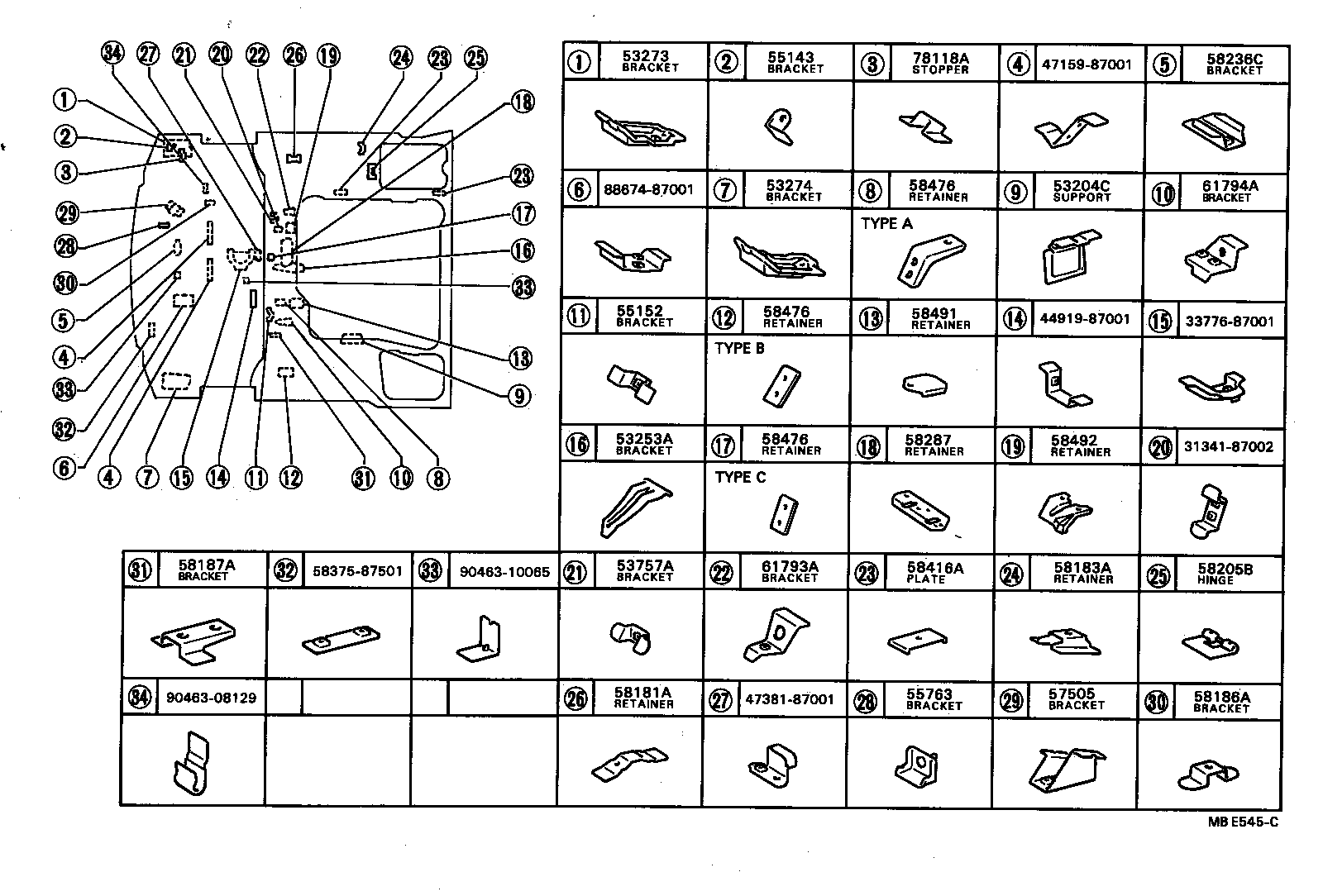 Exploded illustration MBE545C