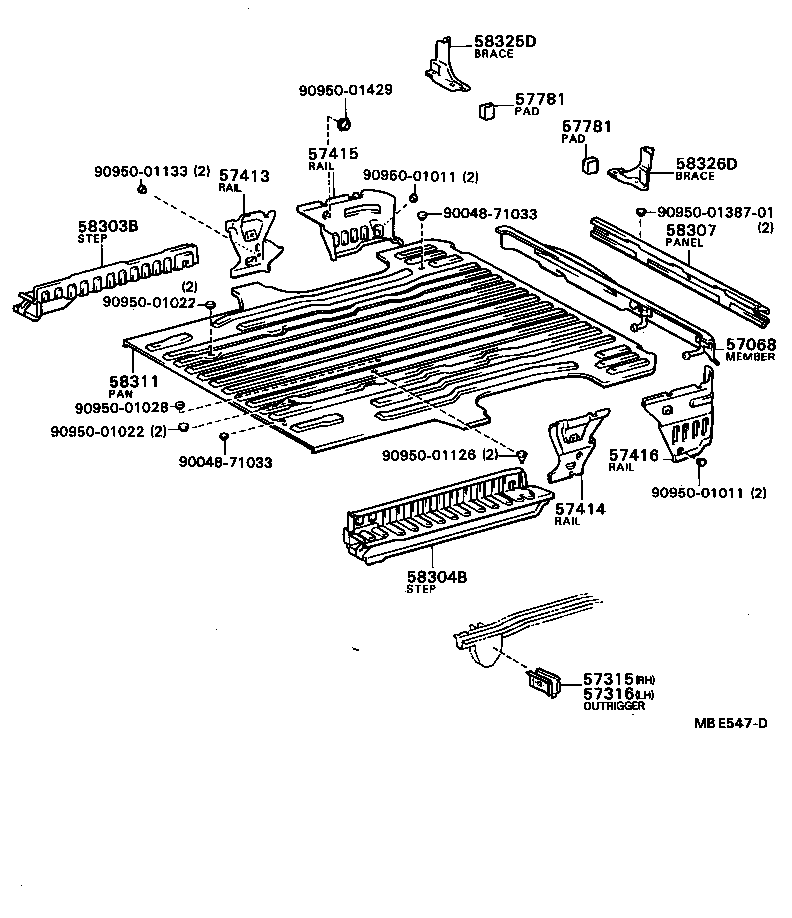 Exploded illustration MBE547D