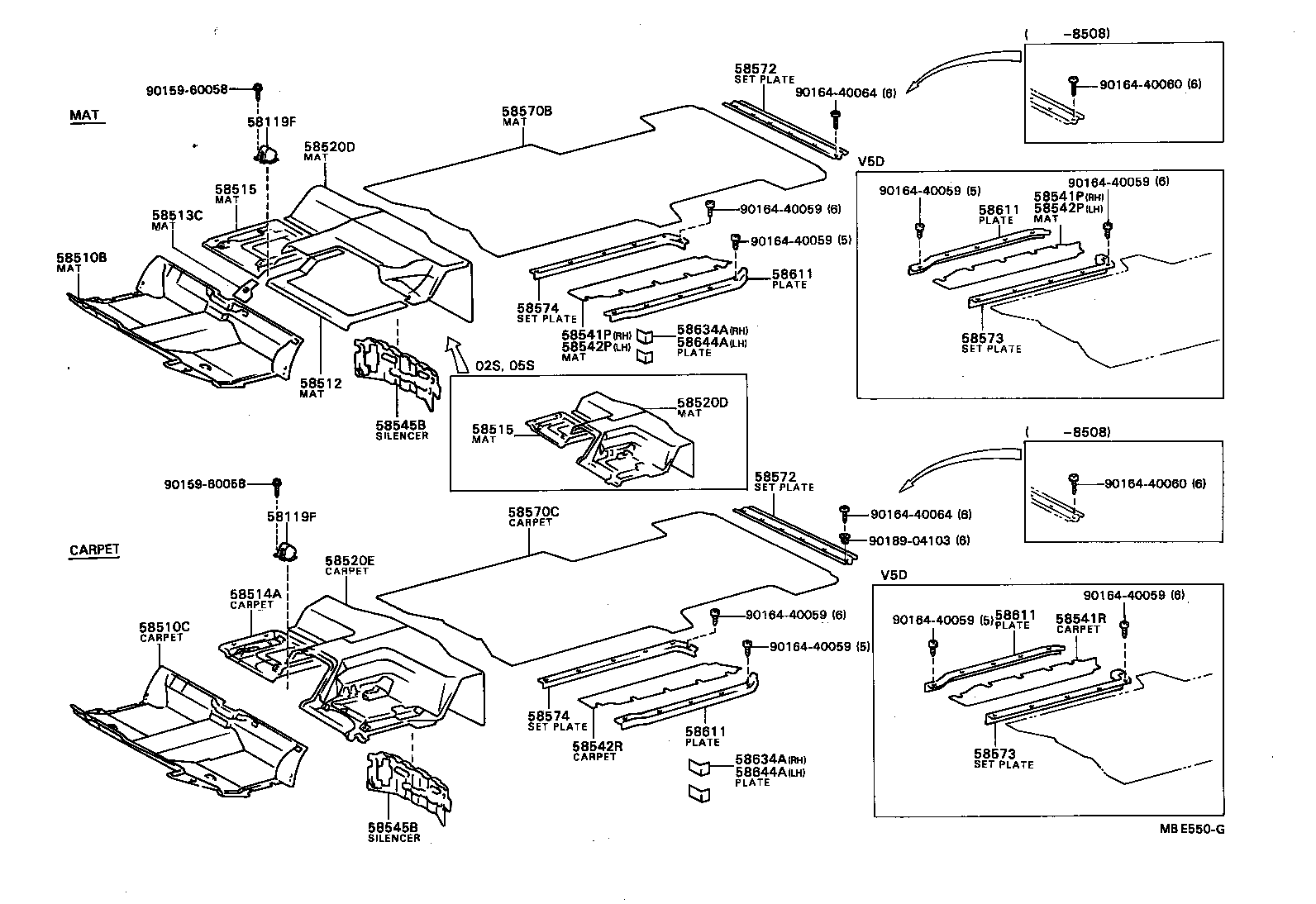 Exploded illustration MBE550G