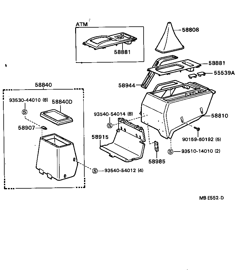 Exploded illustration MBE552D
