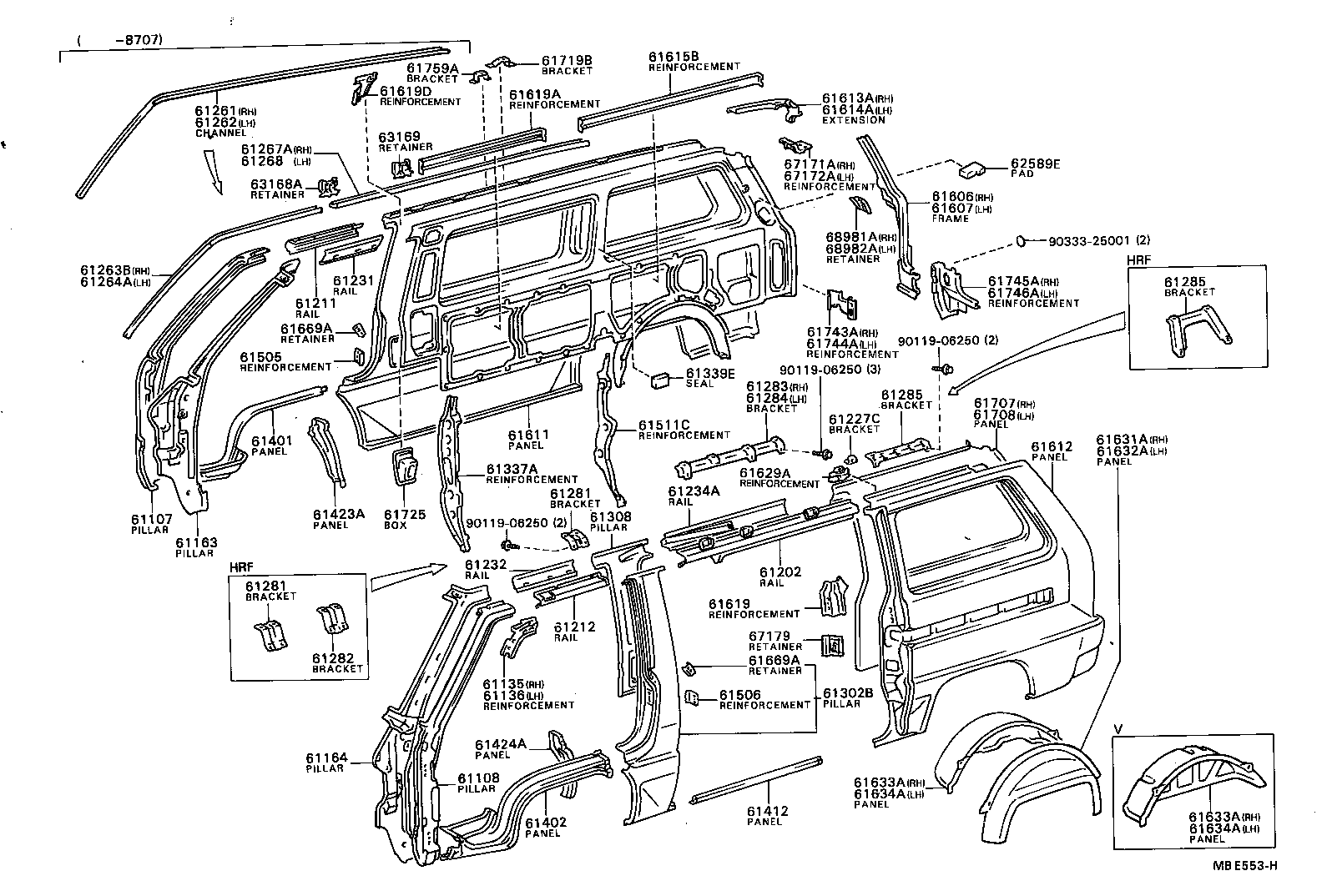 Exploded illustration MBE553H