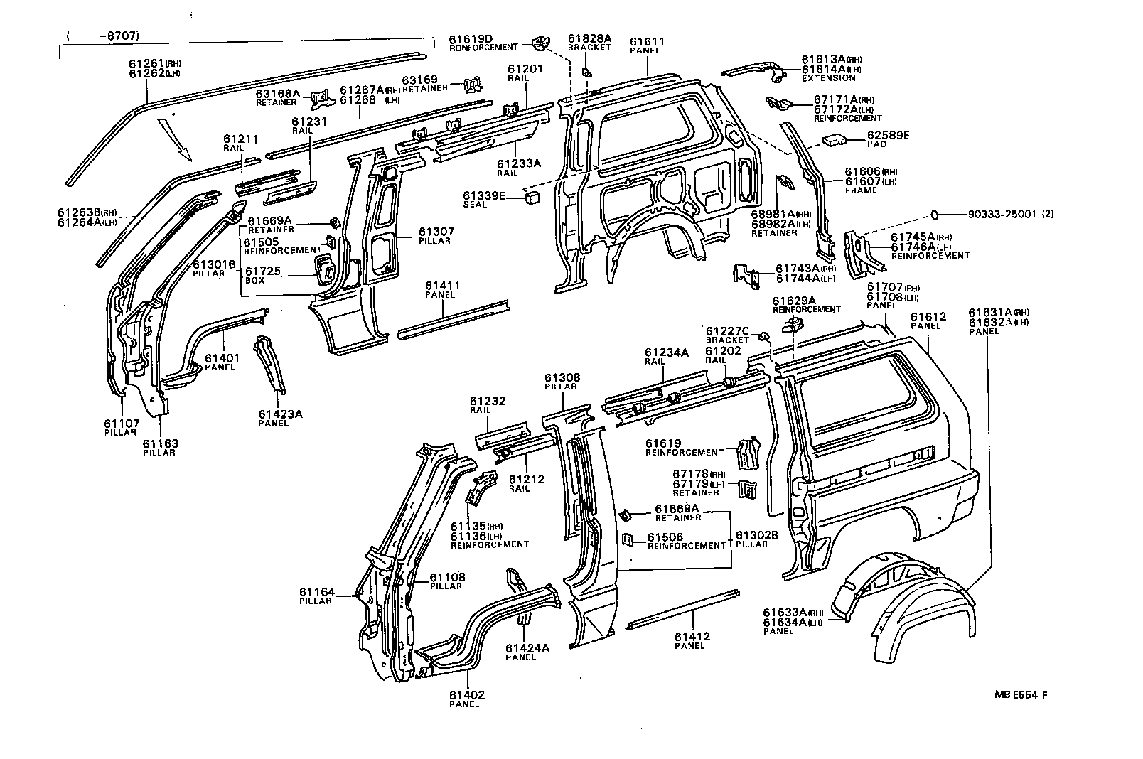 Exploded illustration MBE554F