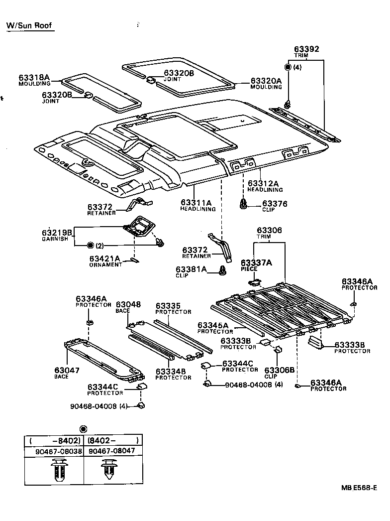 Exploded illustration MBE568E