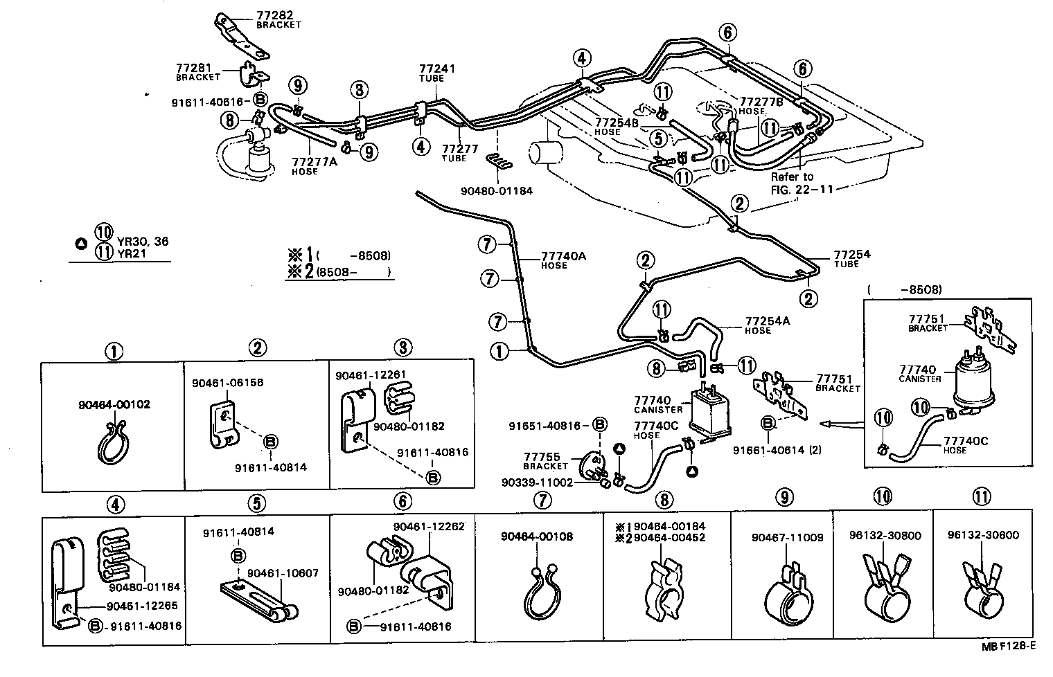 Exploded illustration MBF128E