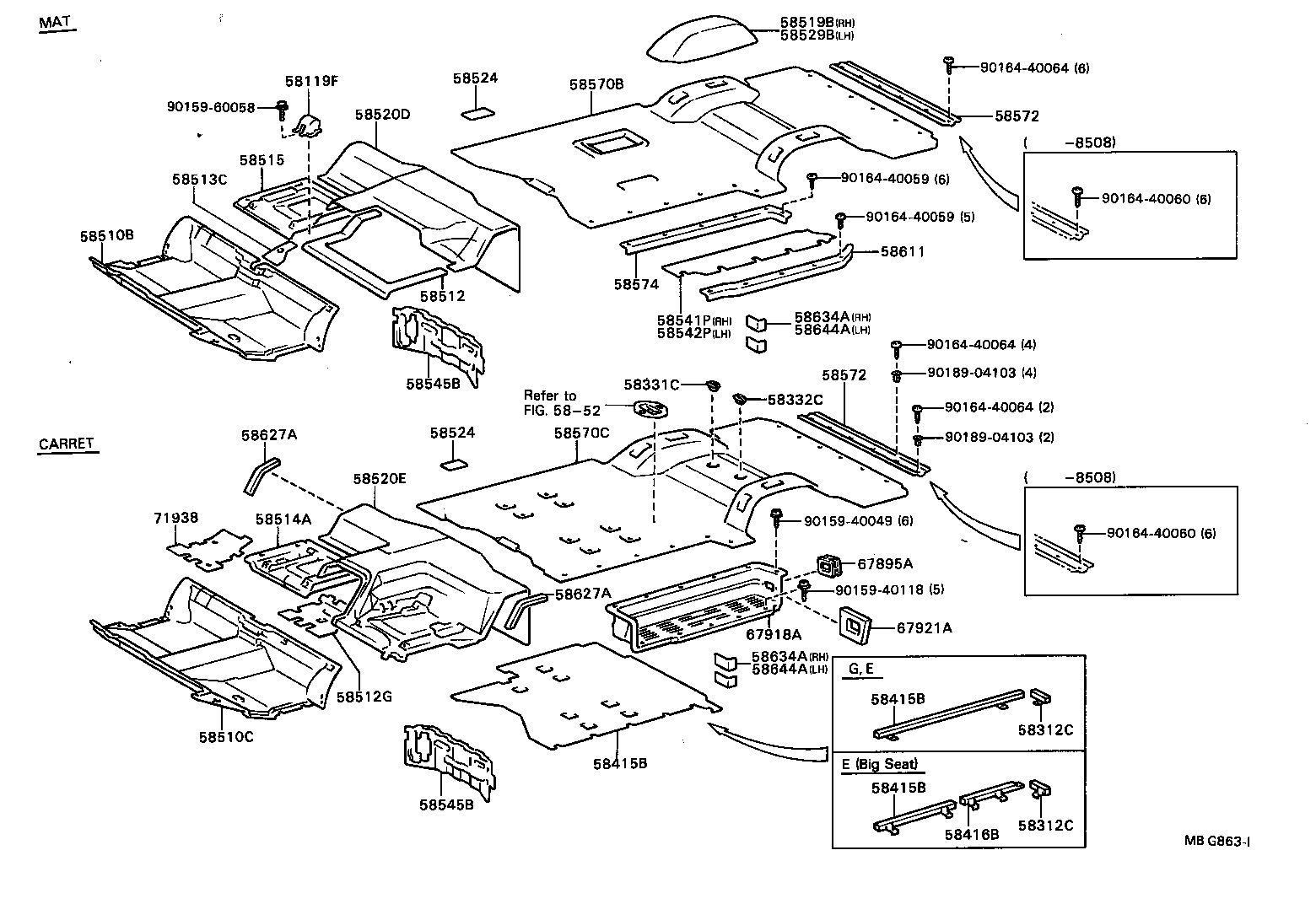 Exploded illustration MBG863I