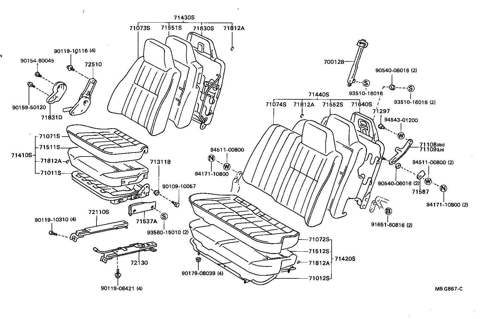 Exploded illustration MBG867C