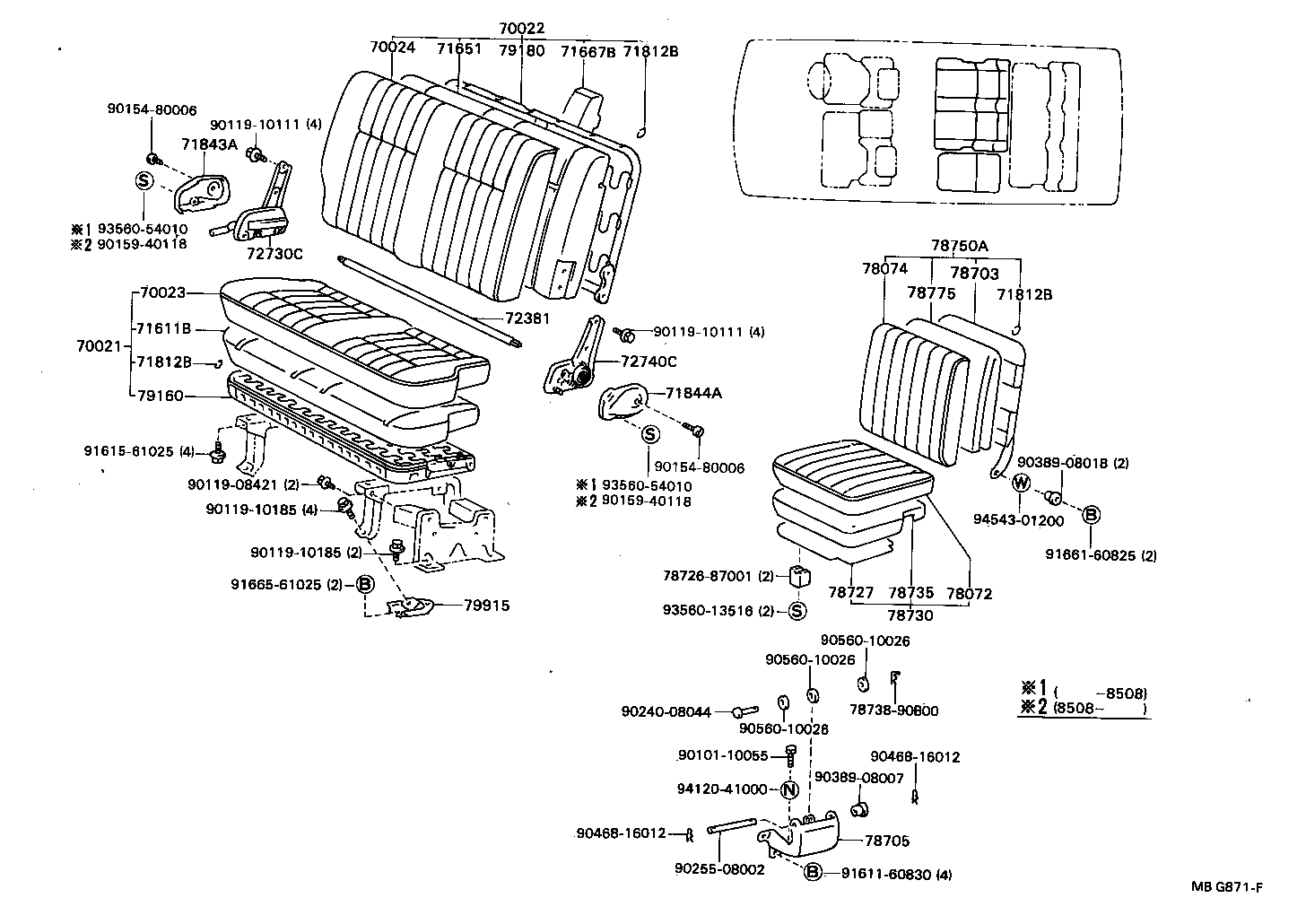 Exploded illustration MBG871F