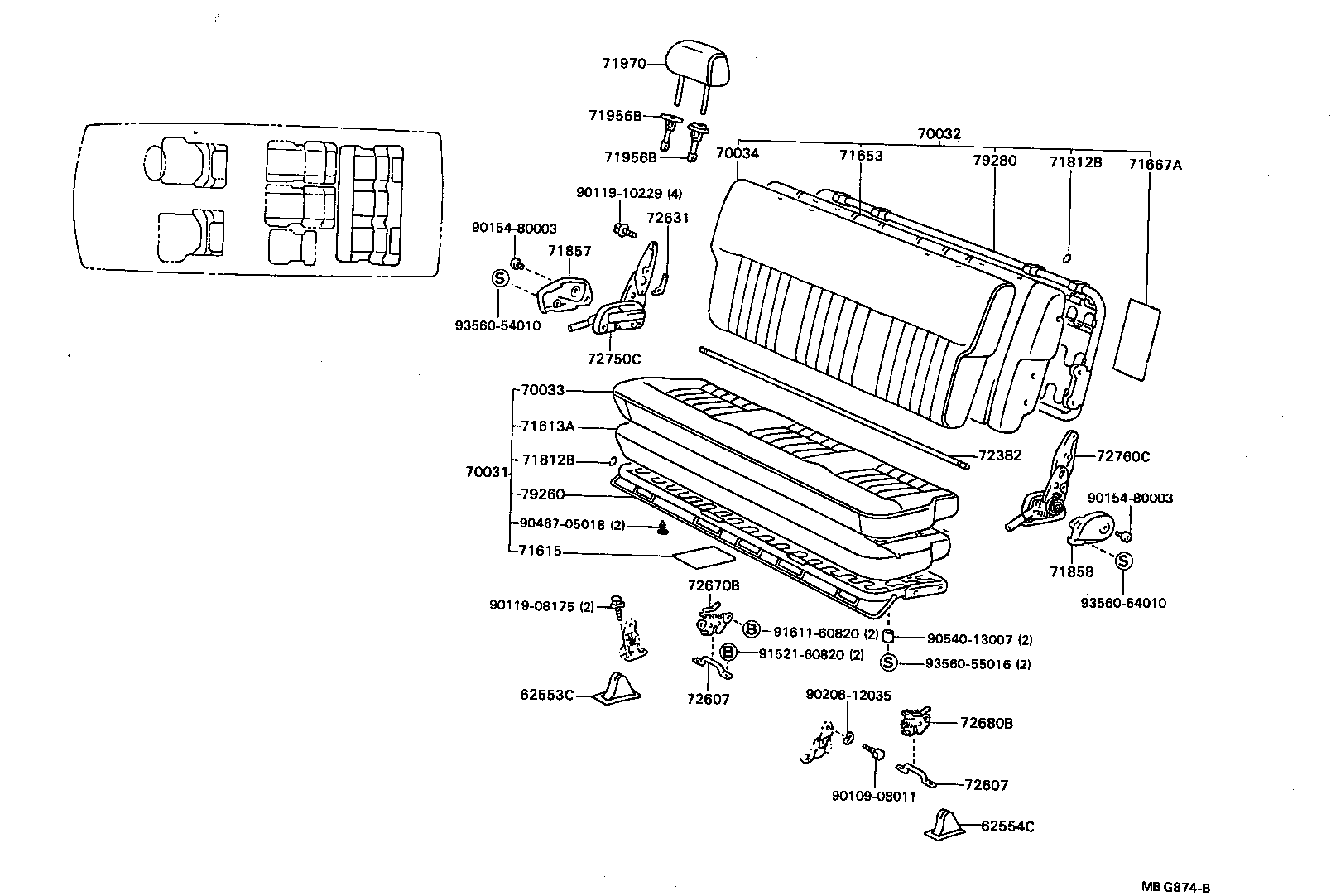 Exploded illustration MBG874B