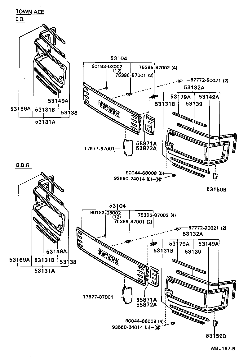Exploded illustration MBJ167B