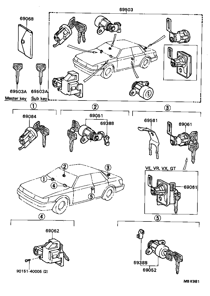 Exploded illustration MBK981