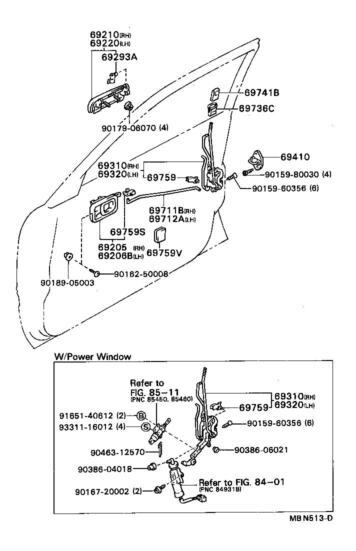 Exploded illustration MBN513D