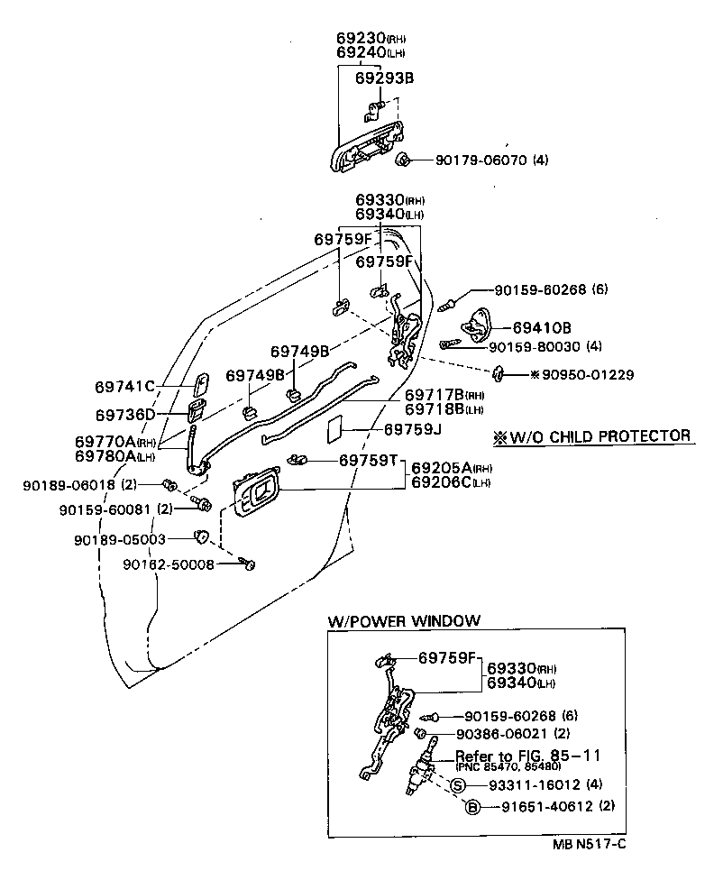 Exploded illustration MBN517C