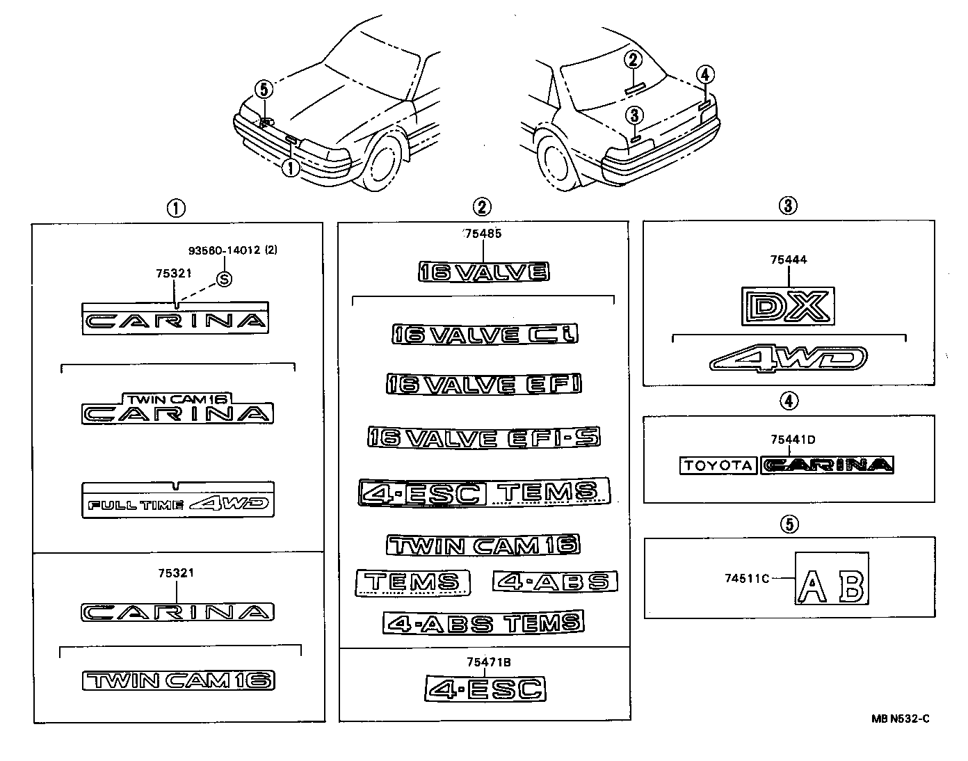 Exploded illustration MBN532C