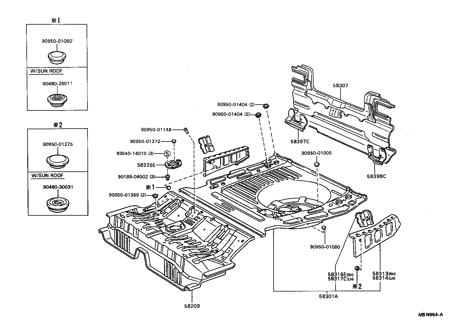 Exploded illustration MBN954A
