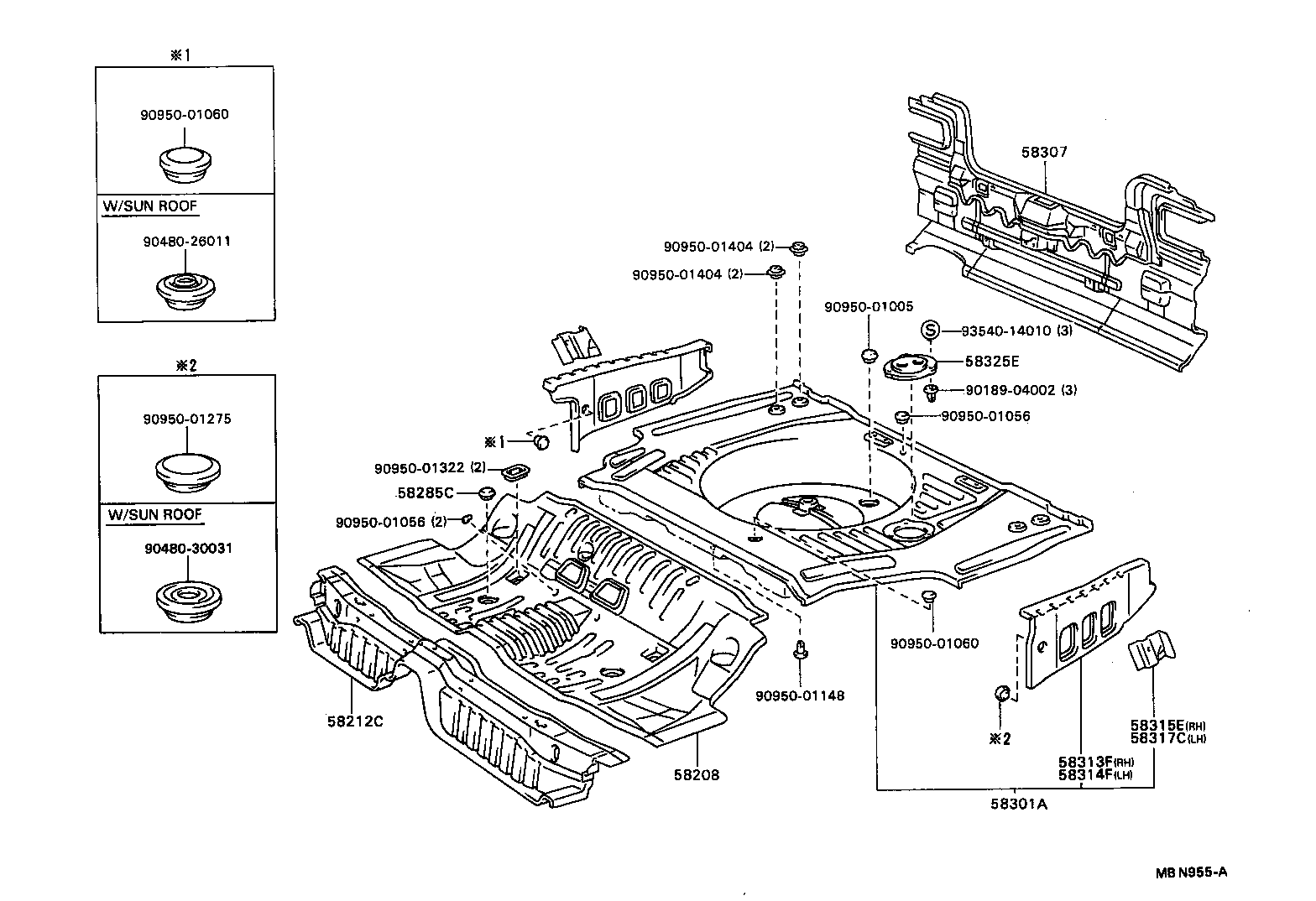 Exploded illustration MBN955A