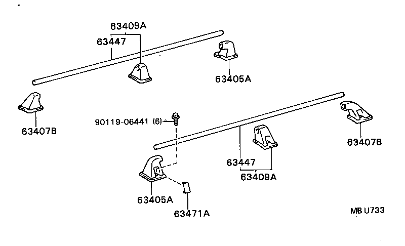 Exploded illustration MBU733