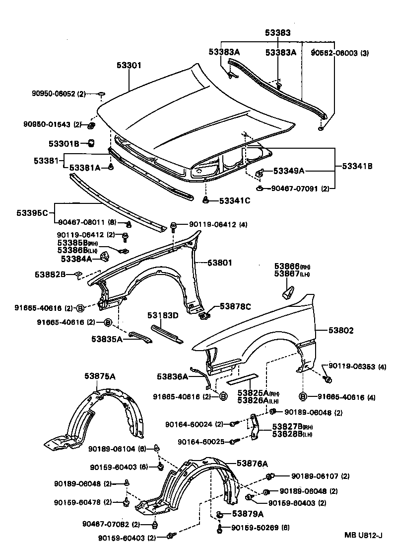 Exploded illustration MBU812J