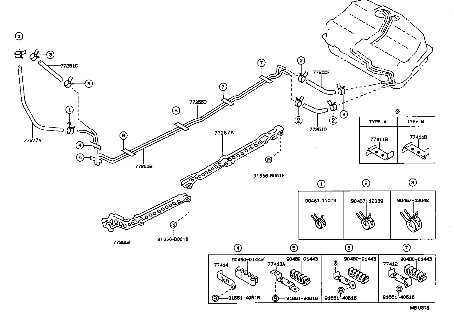 Exploded illustration MBU878