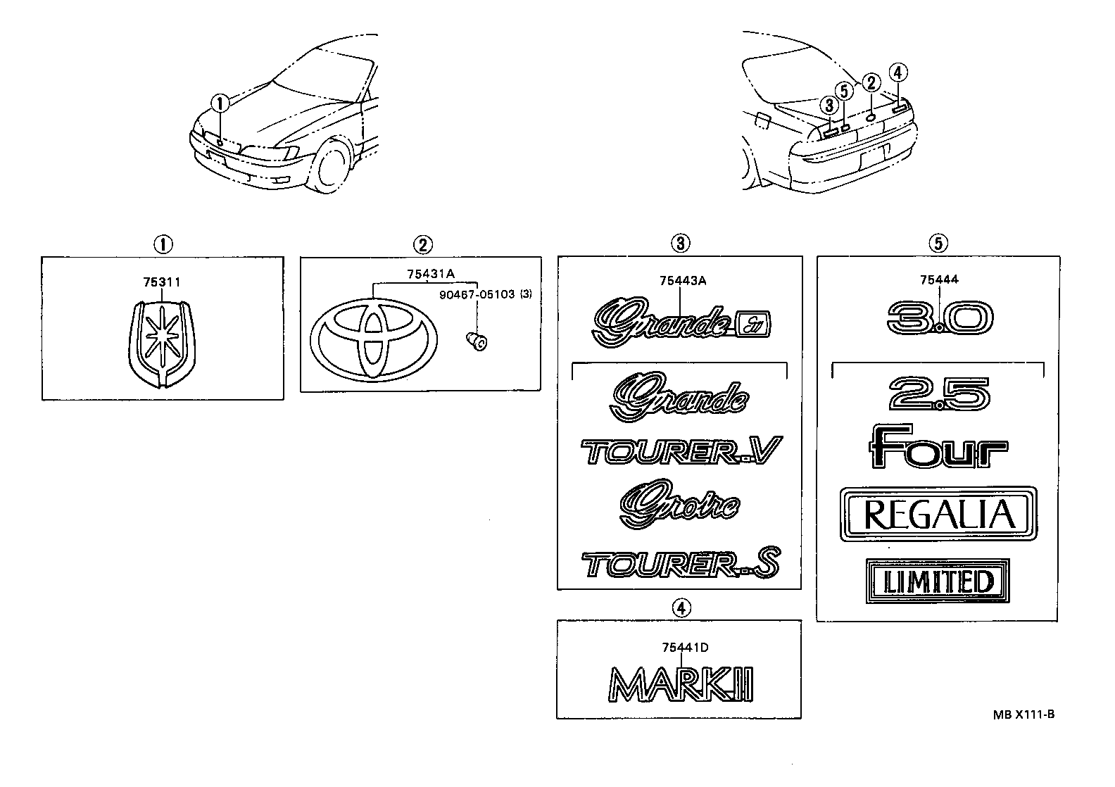 Exploded illustration MBX111B