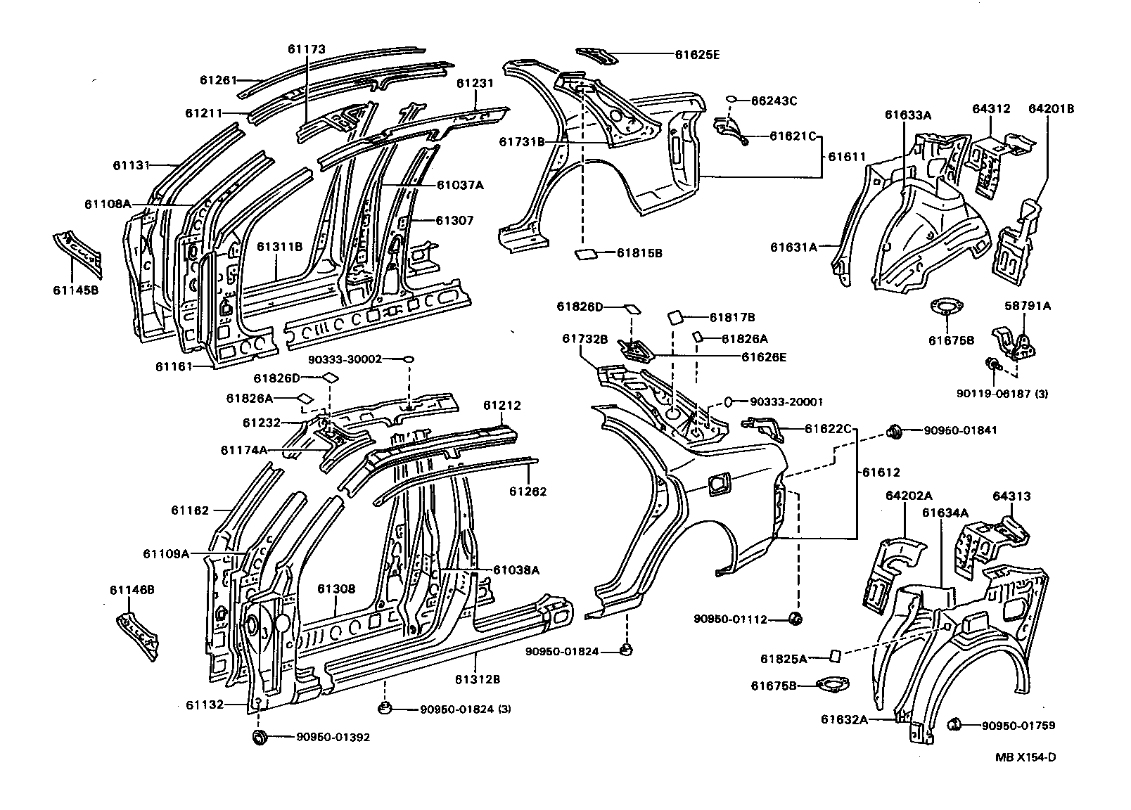 Exploded illustration MBX154D