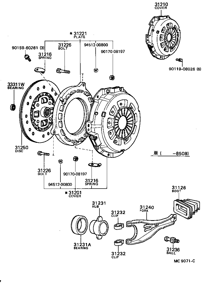 Exploded illustration MC9071C