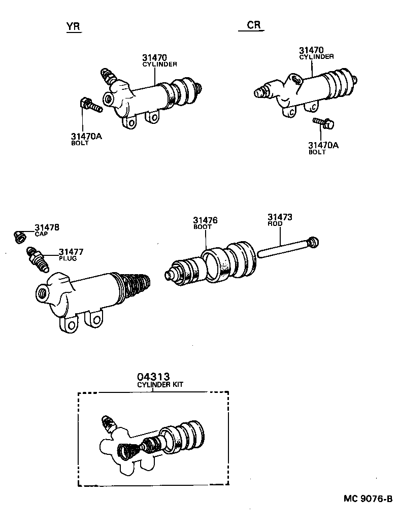 Exploded illustration MC9076B