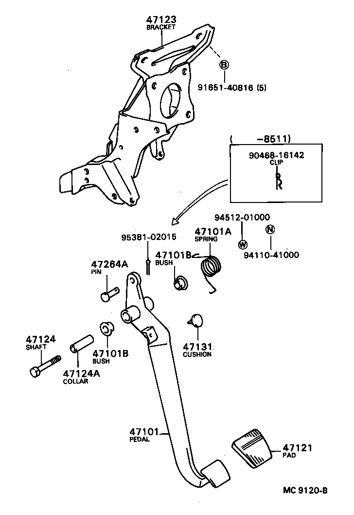 Exploded illustration MC9120B