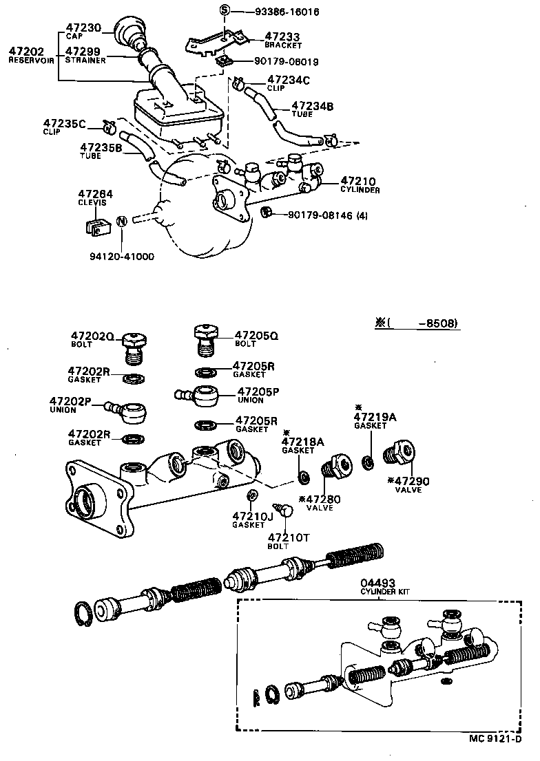 Exploded illustration MC9121D