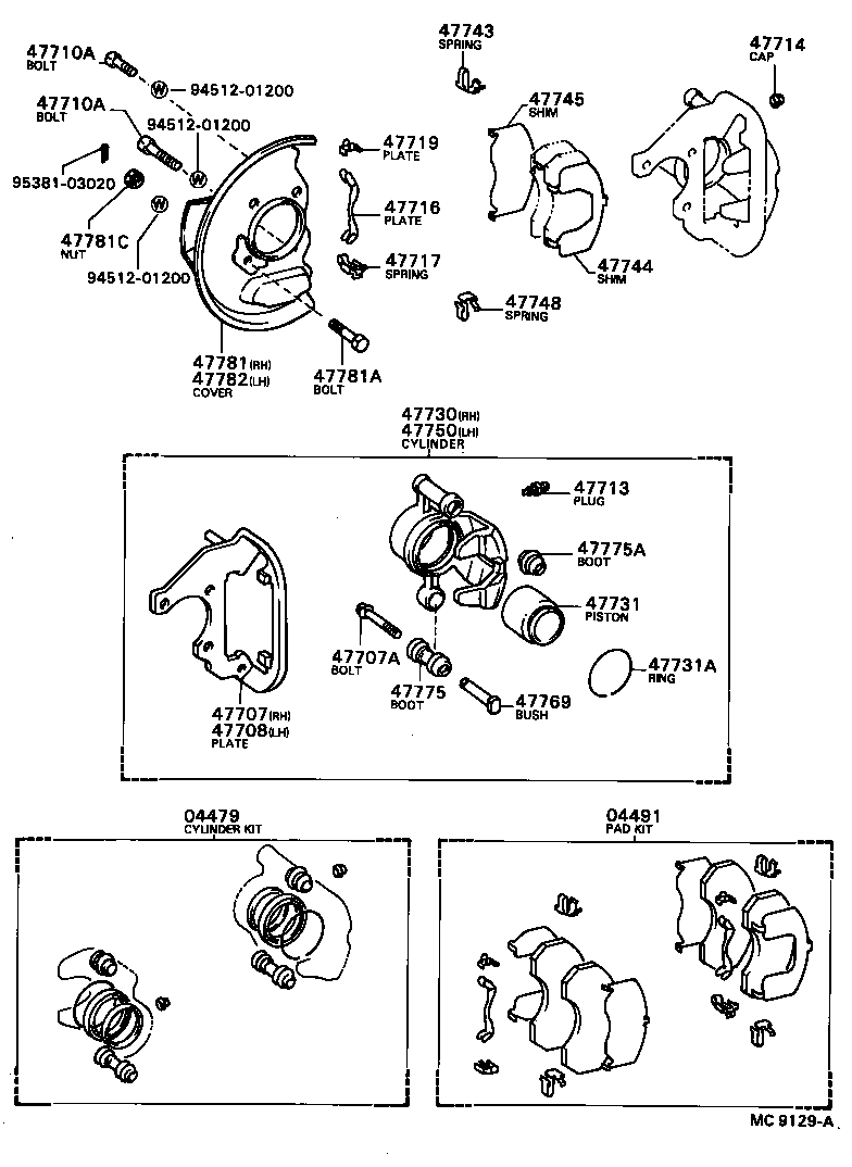 Exploded illustration MC9129A