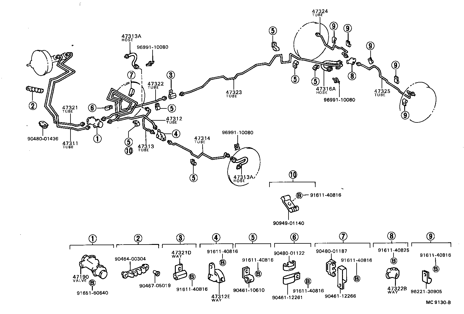 Exploded illustration MC9130B