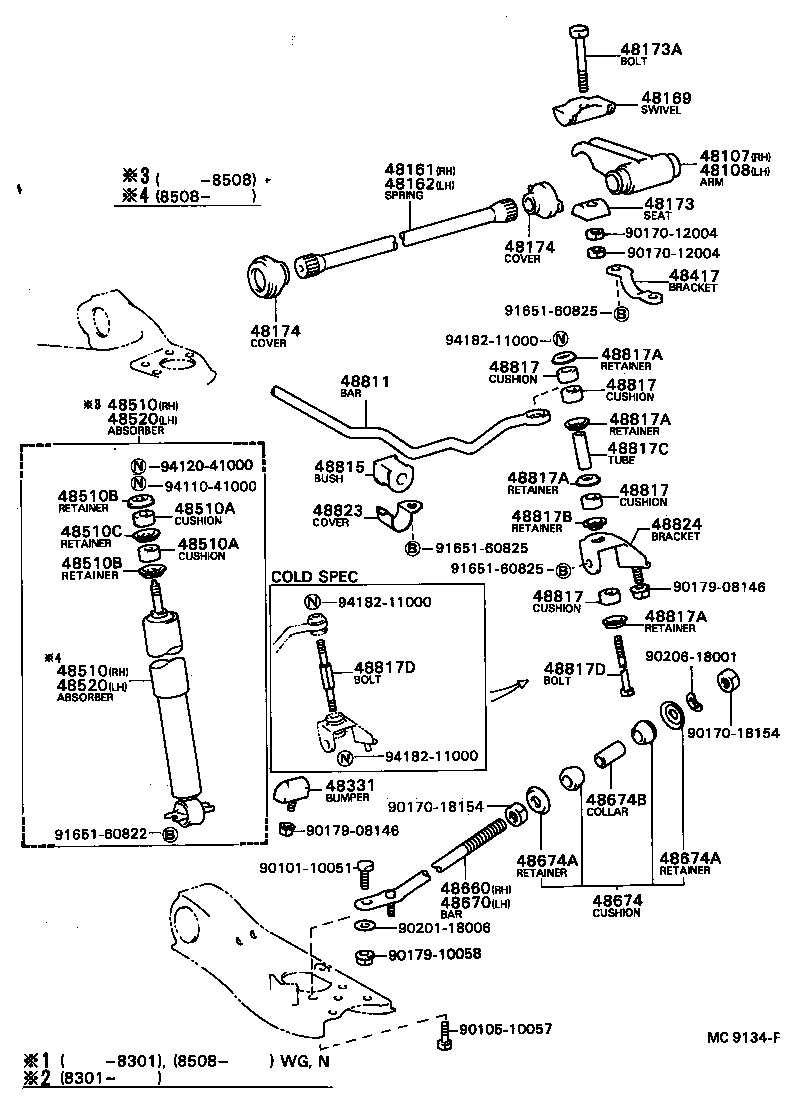 Exploded illustration MC9134F