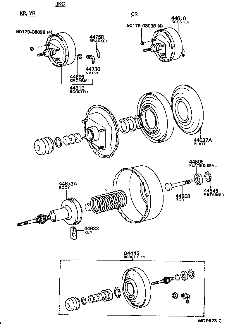 Exploded illustration MC9523C