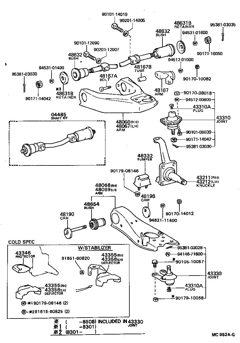 Exploded illustration MC9524G