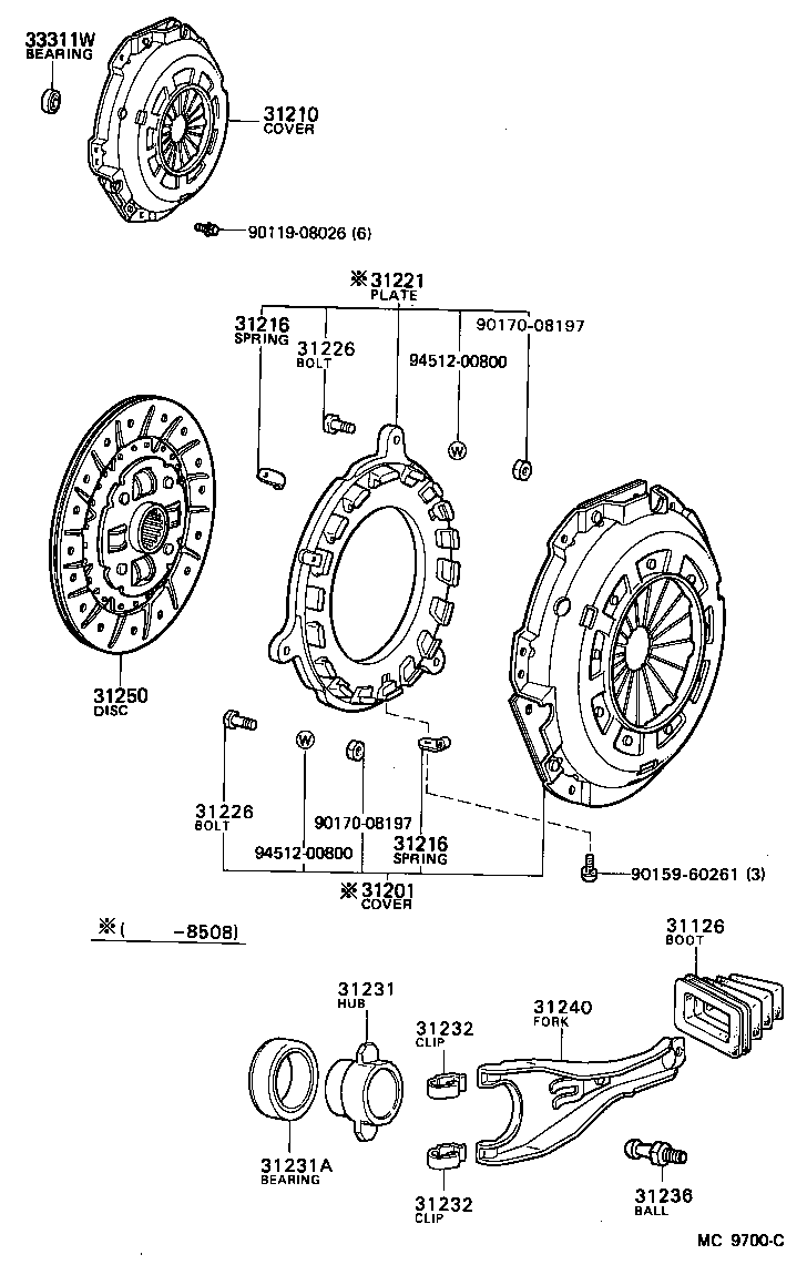 Exploded illustration MC9700C