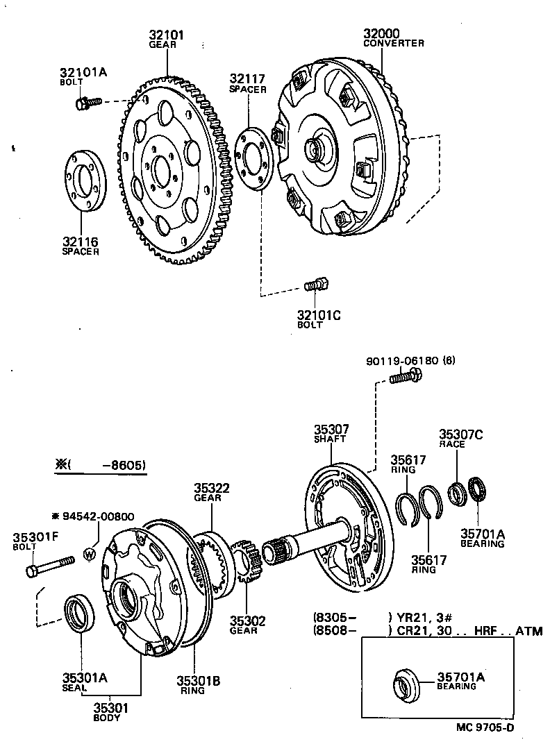 Exploded illustration MC9705D